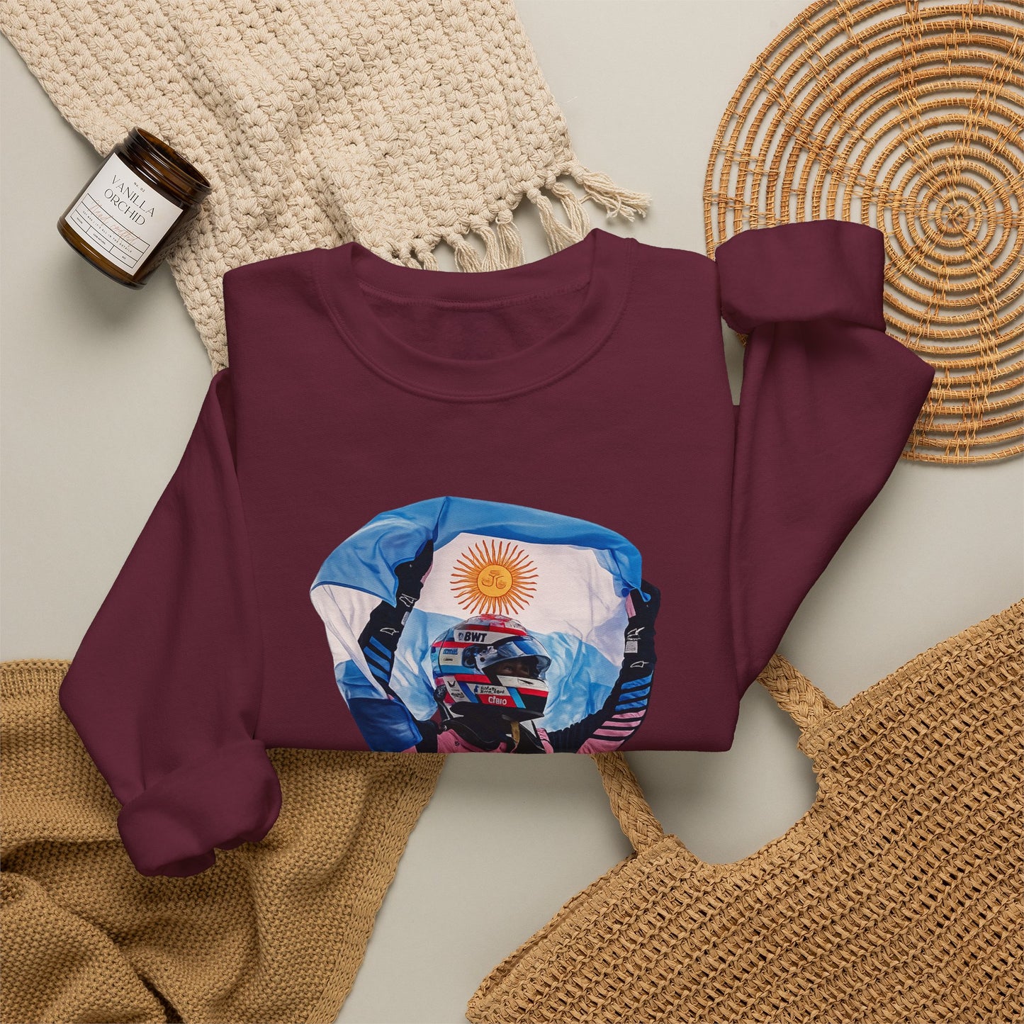 Franco Colapinto With Argentinian Flag Crewneck Sweatshirt