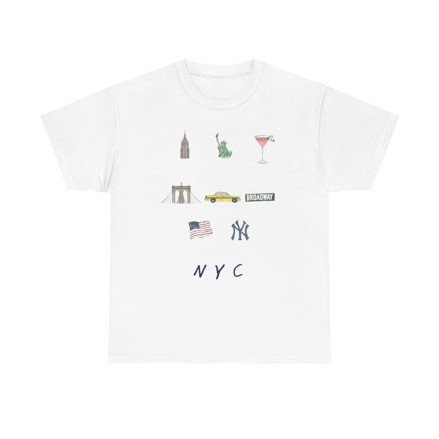 NYC Icons T-Shirt — Minimal New York City Landmarks Tee