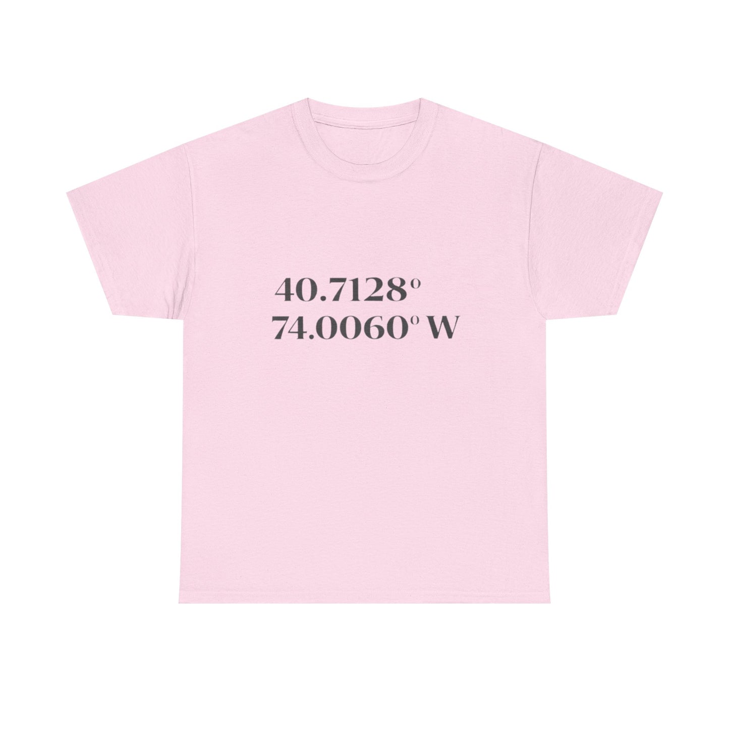 Coordinates Tee — 40.7128 N 74.0060 W Minimalist NYC T-Shirt