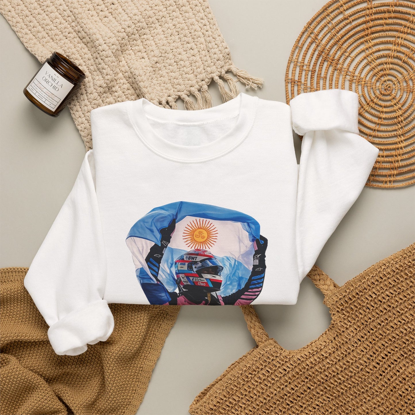 Franco Colapinto With Argentinian Flag Crewneck Sweatshirt