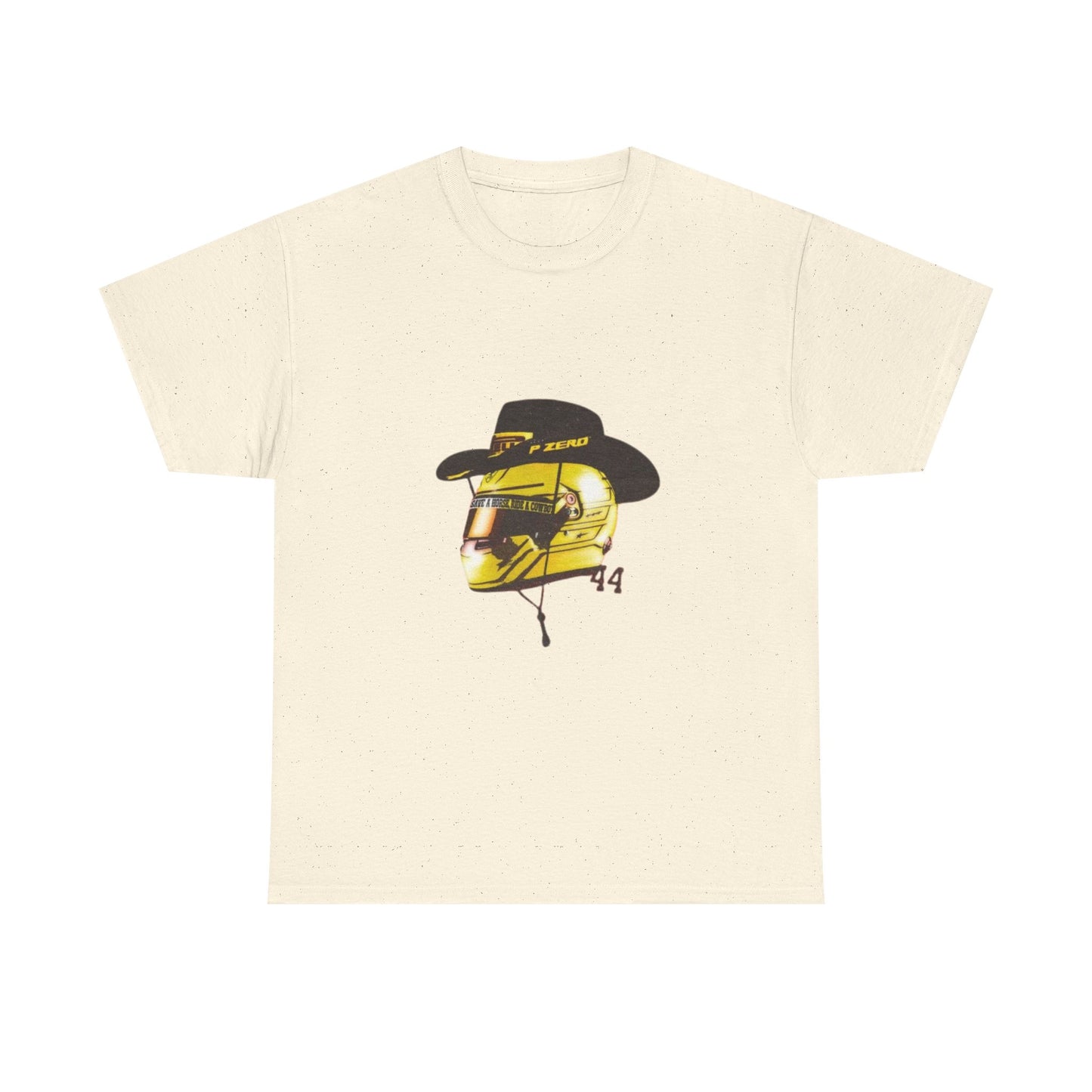 Lewis Hamilton 44 with Cowboy Hat Tee | Motorsport Western Helmet T-Shirt