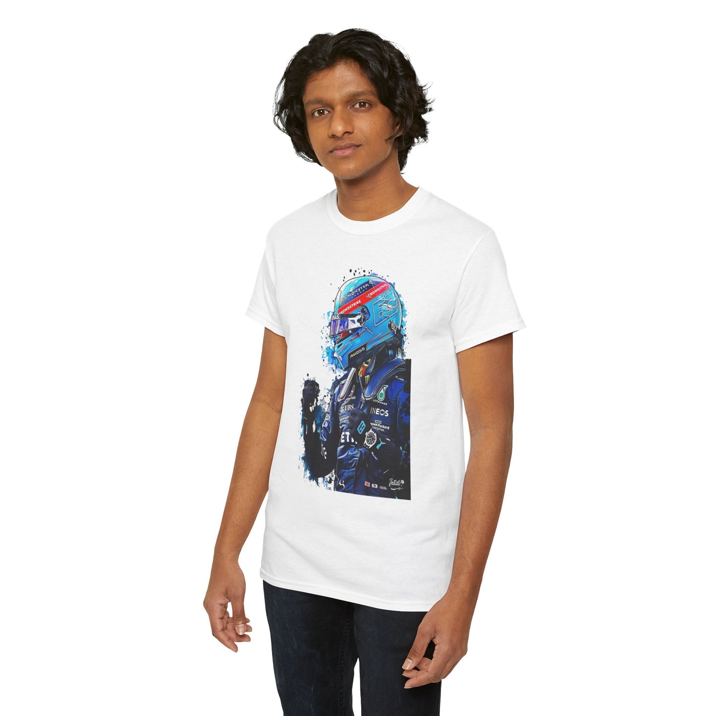 George Russell Race Helmet Driver illustration T-Shirt