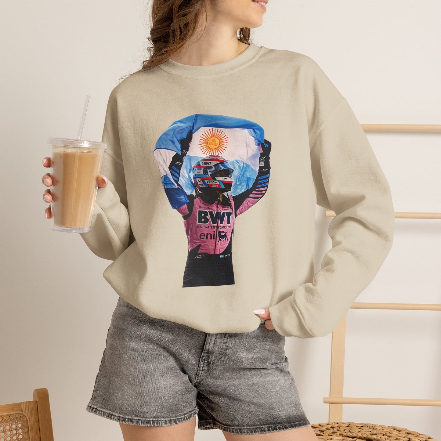 Franco Colapinto With Argentinian Flag Crewneck Sweatshirt