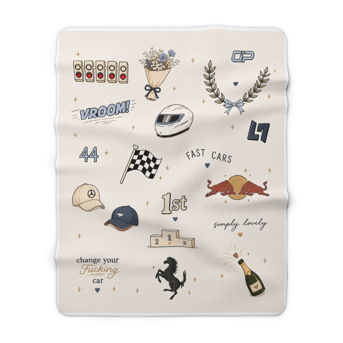 Racing Icons Formula Insprired  (helmet, checkered flag, champagne)