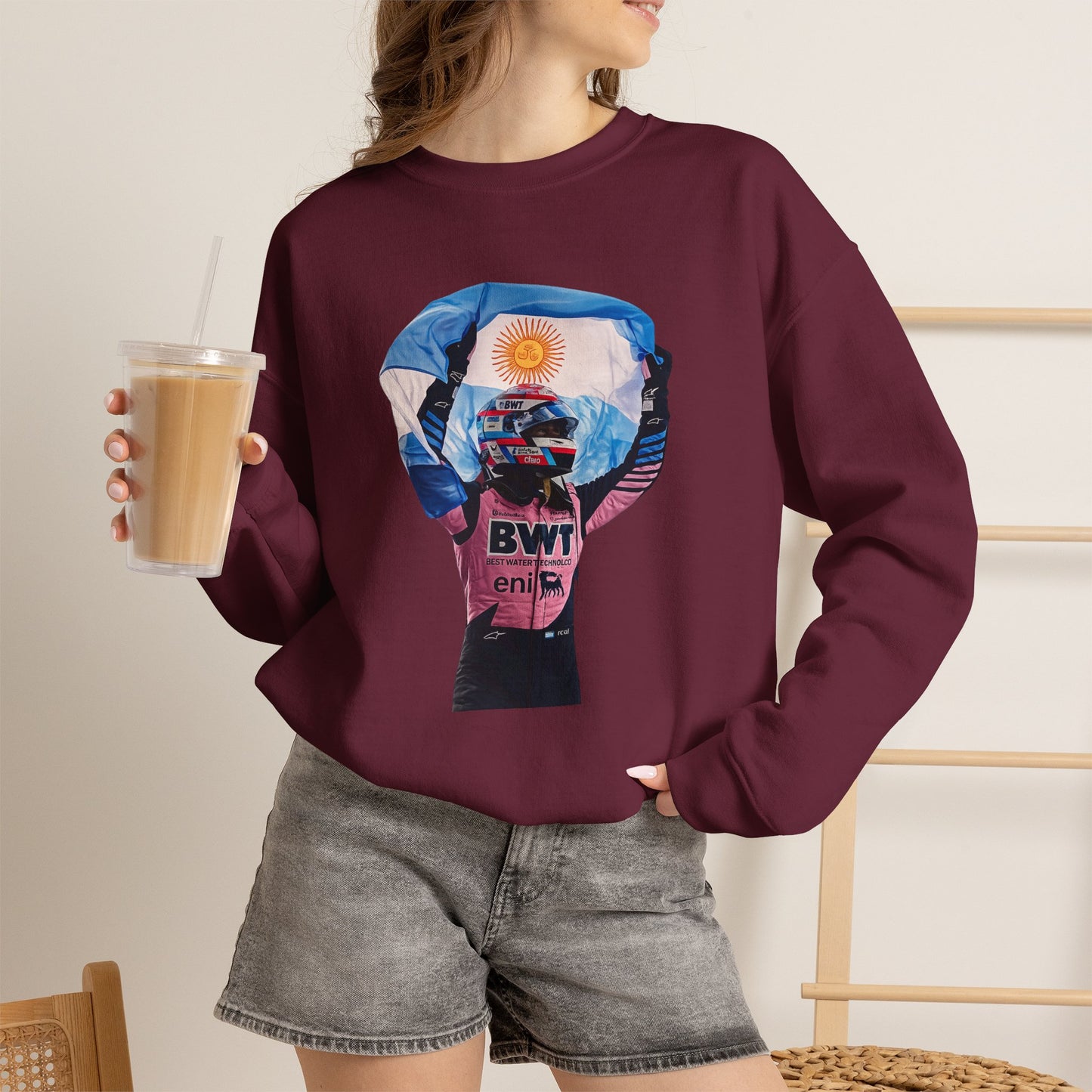 Franco Colapinto With Argentinian Flag Crewneck Sweatshirt