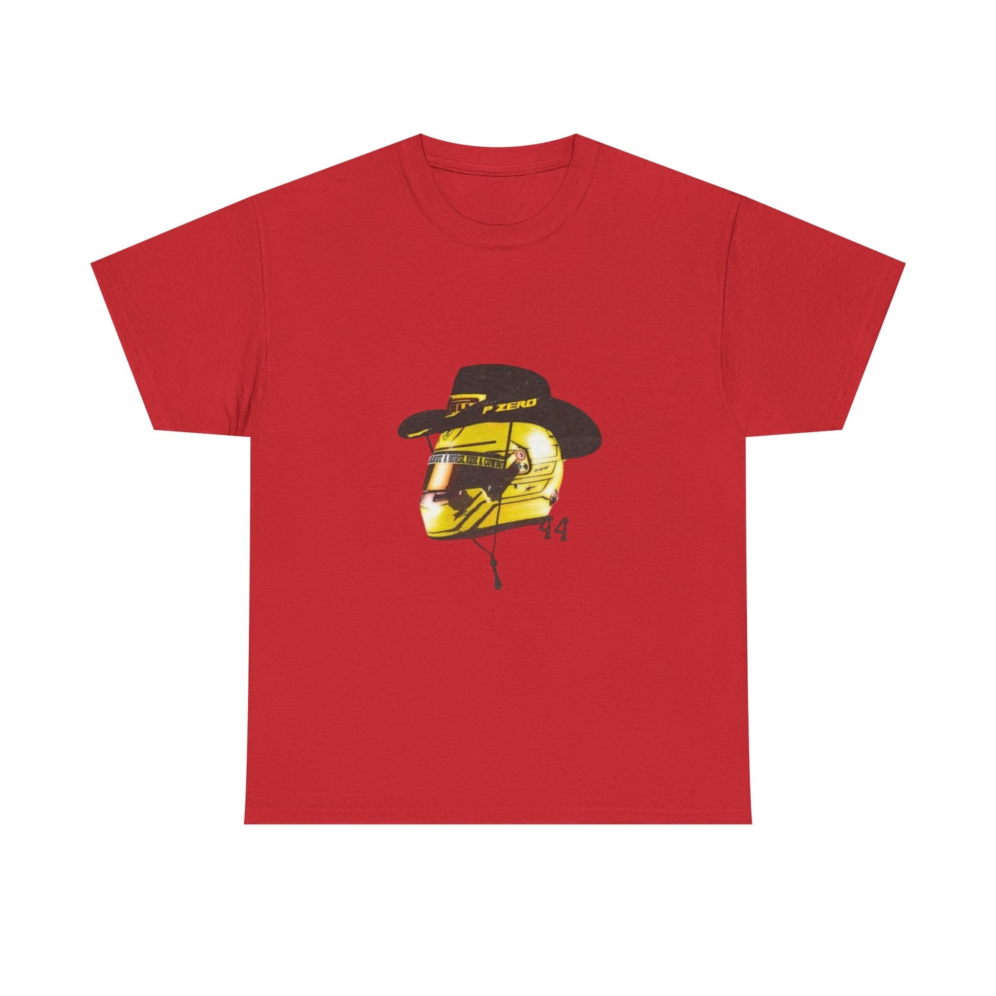 Lewis Hamilton 44 with Cowboy Hat Tee | Motorsport Western Helmet T-Shirt