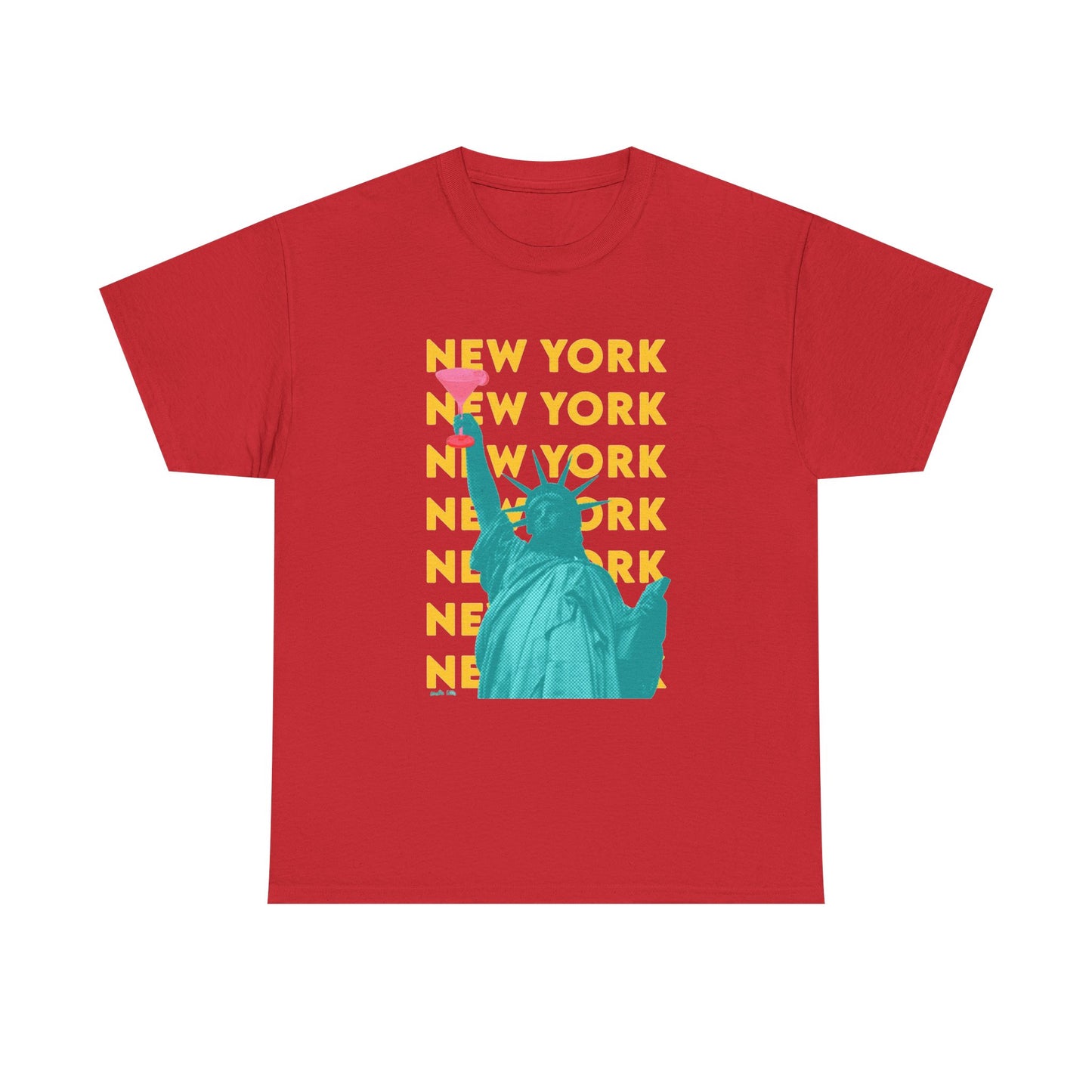 Liberty Statue Pop Art Tee | New York repeat text, Statue of Liberty graphic
