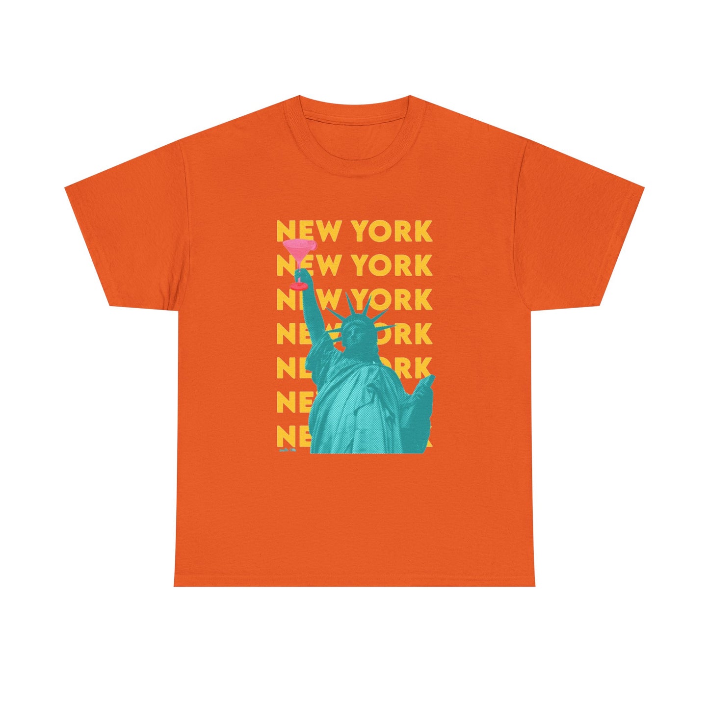 Liberty Statue Pop Art Tee | New York repeat text, Statue of Liberty graphic