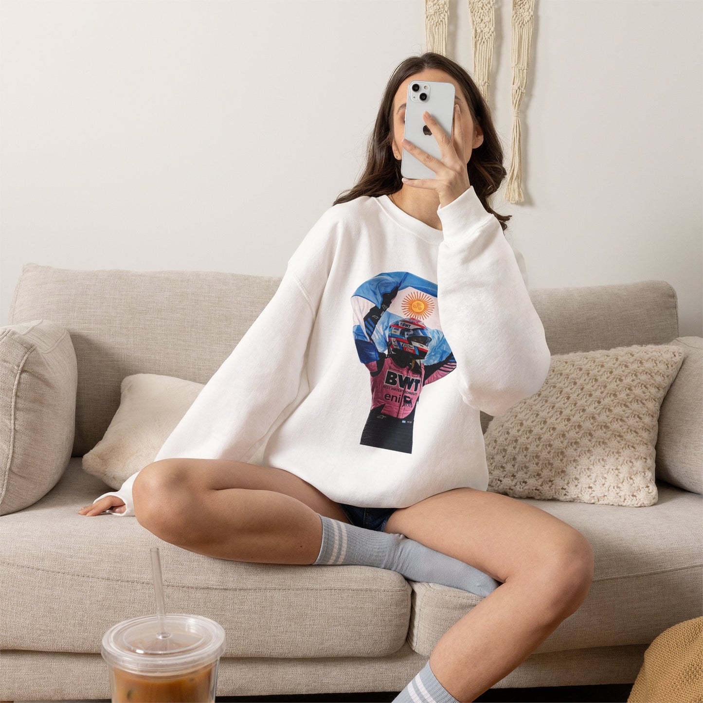 Franco Colapinto With Argentinian Flag Crewneck Sweatshirt