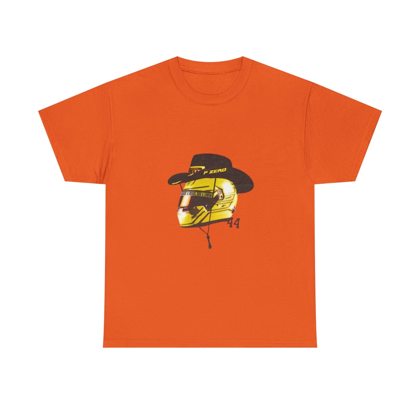 Lewis Hamilton 44 with Cowboy Hat Tee | Motorsport Western Helmet T-Shirt
