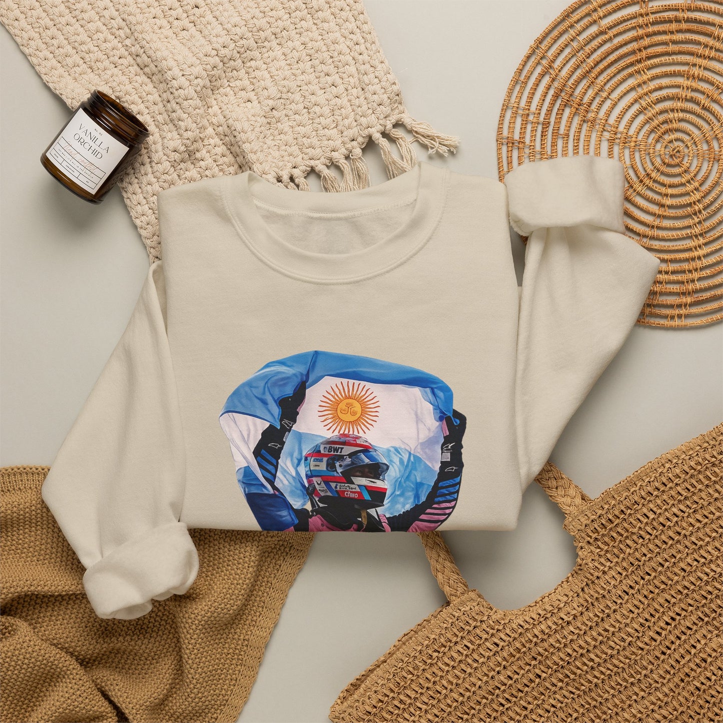 Franco Colapinto With Argentinian Flag Crewneck Sweatshirt