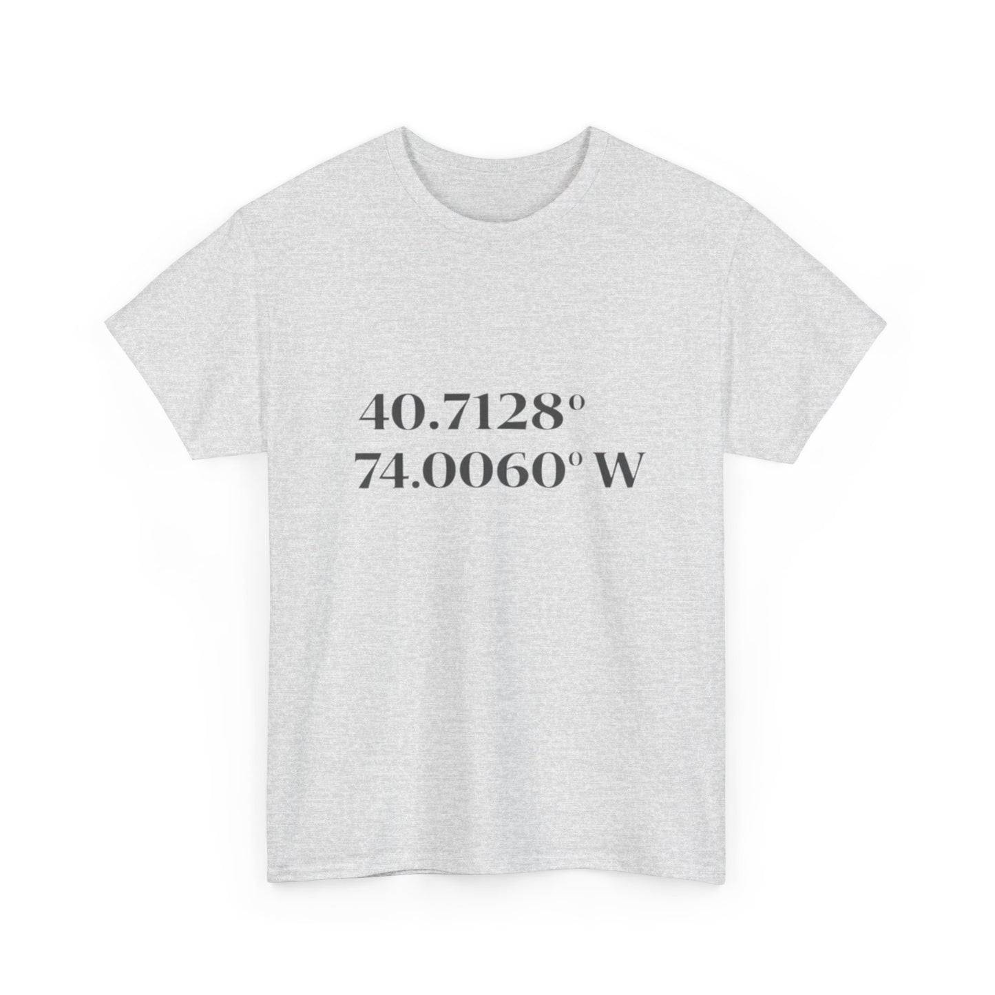 Coordinates Tee — 40.7128 N 74.0060 W Minimalist NYC T-Shirt