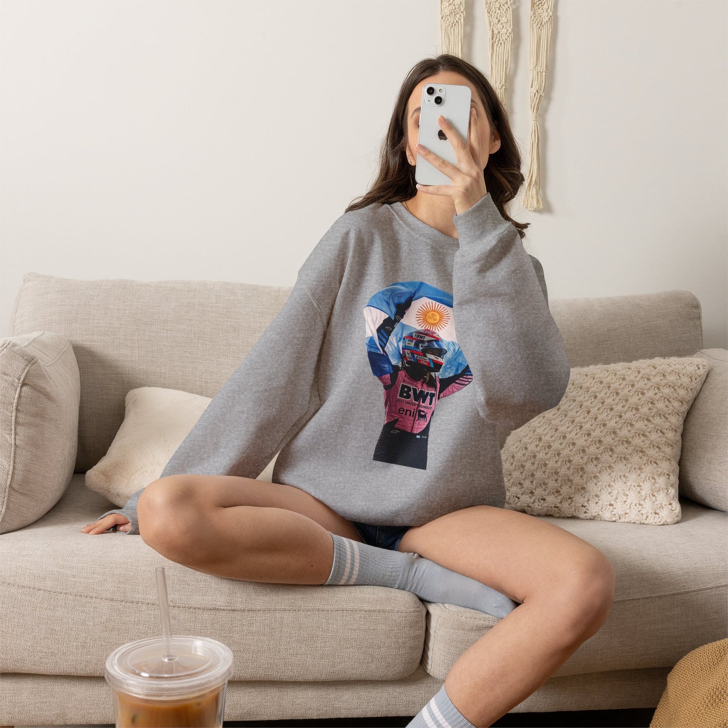 Franco Colapinto With Argentinian Flag Crewneck Sweatshirt