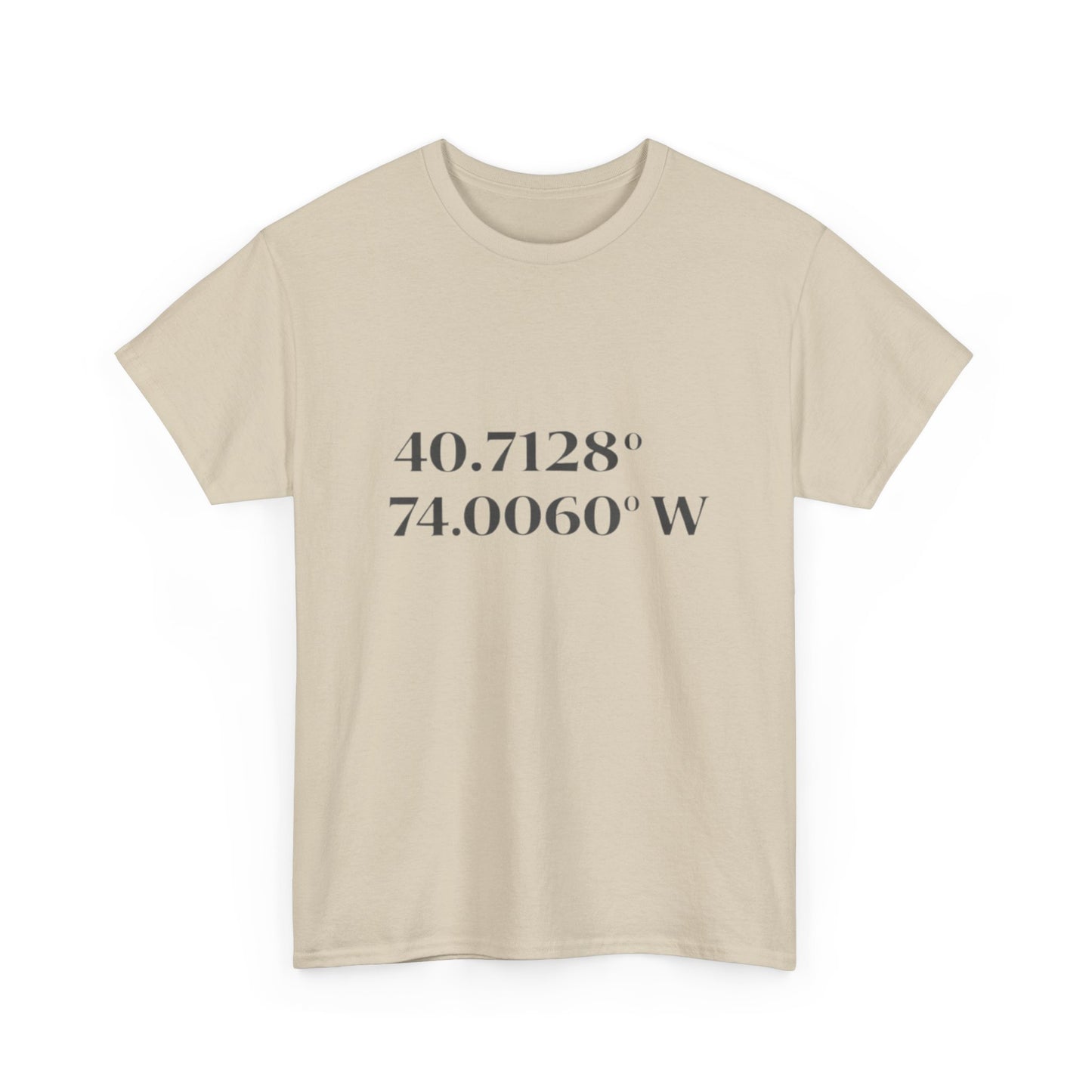 Coordinates Tee — 40.7128 N 74.0060 W Minimalist NYC T-Shirt