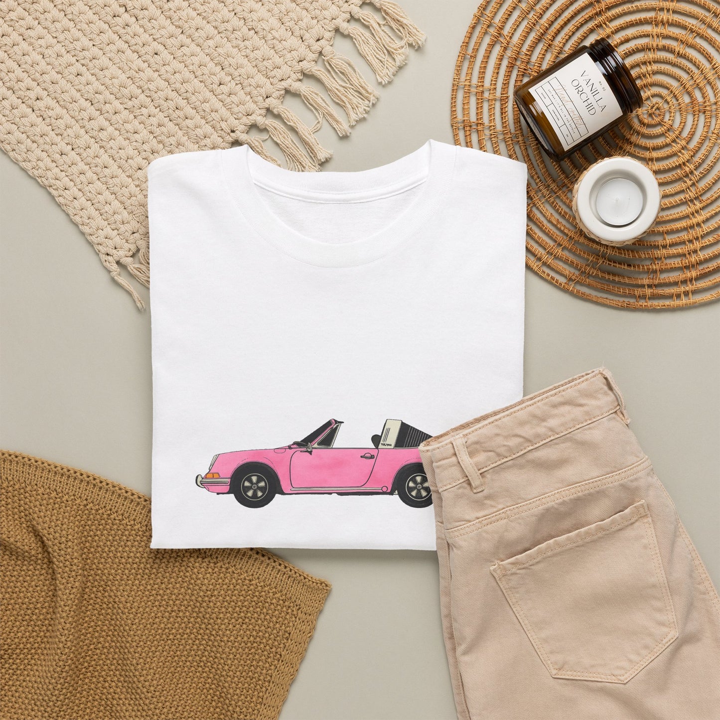 Classic Pink Convertible Car Tee