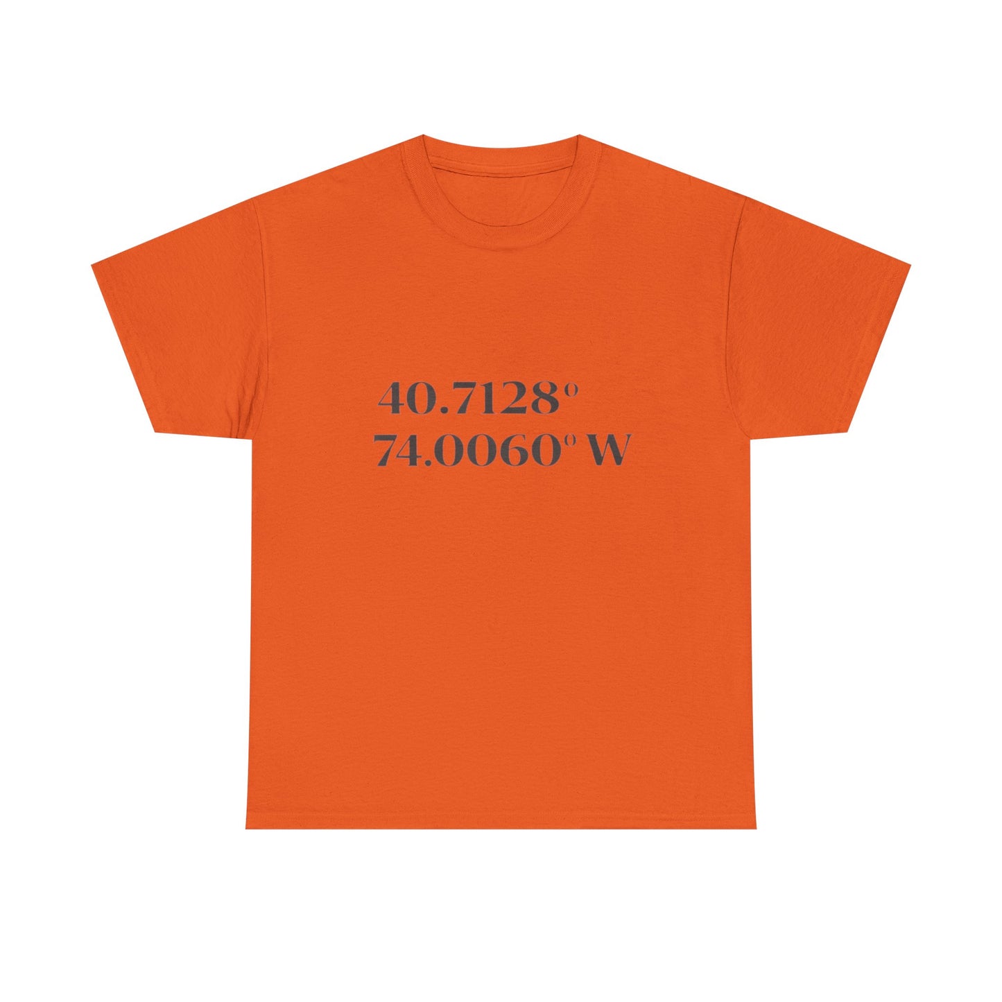 Coordinates Tee — 40.7128 N 74.0060 W Minimalist NYC T-Shirt