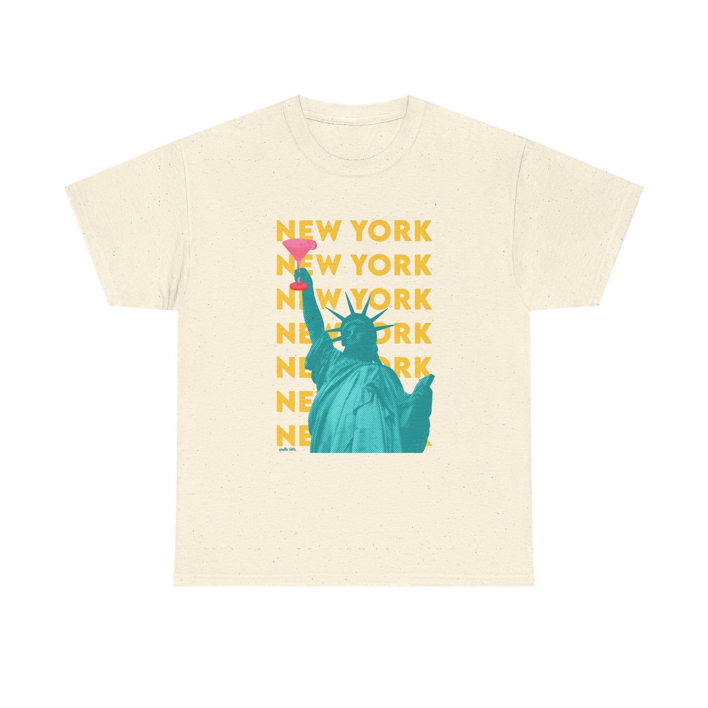 Liberty Statue Pop Art Tee | New York repeat text, Statue of Liberty graphic