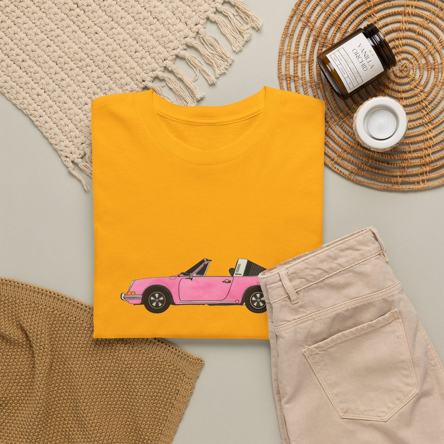 Classic Pink Convertible Car Tee