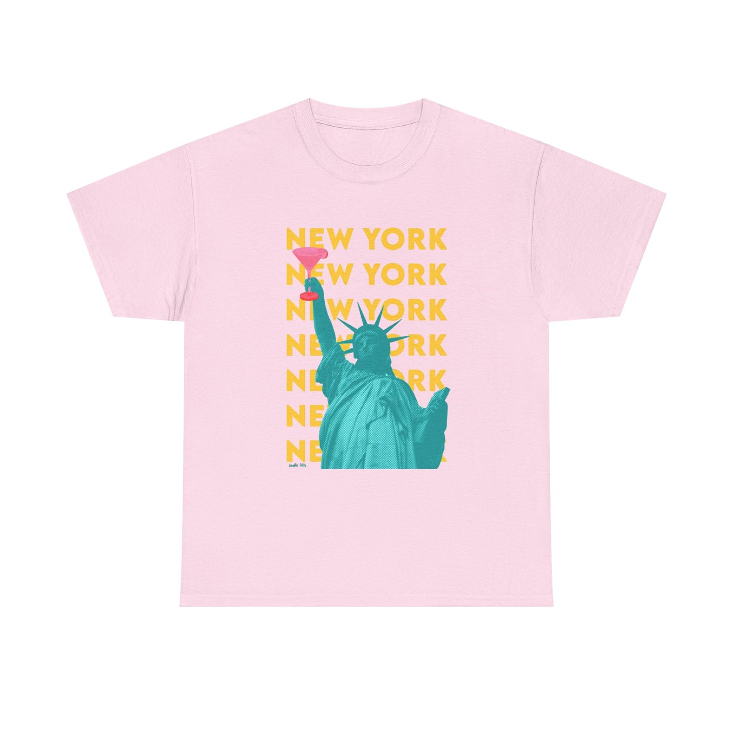 Liberty Statue Pop Art Tee | New York repeat text, Statue of Liberty graphic