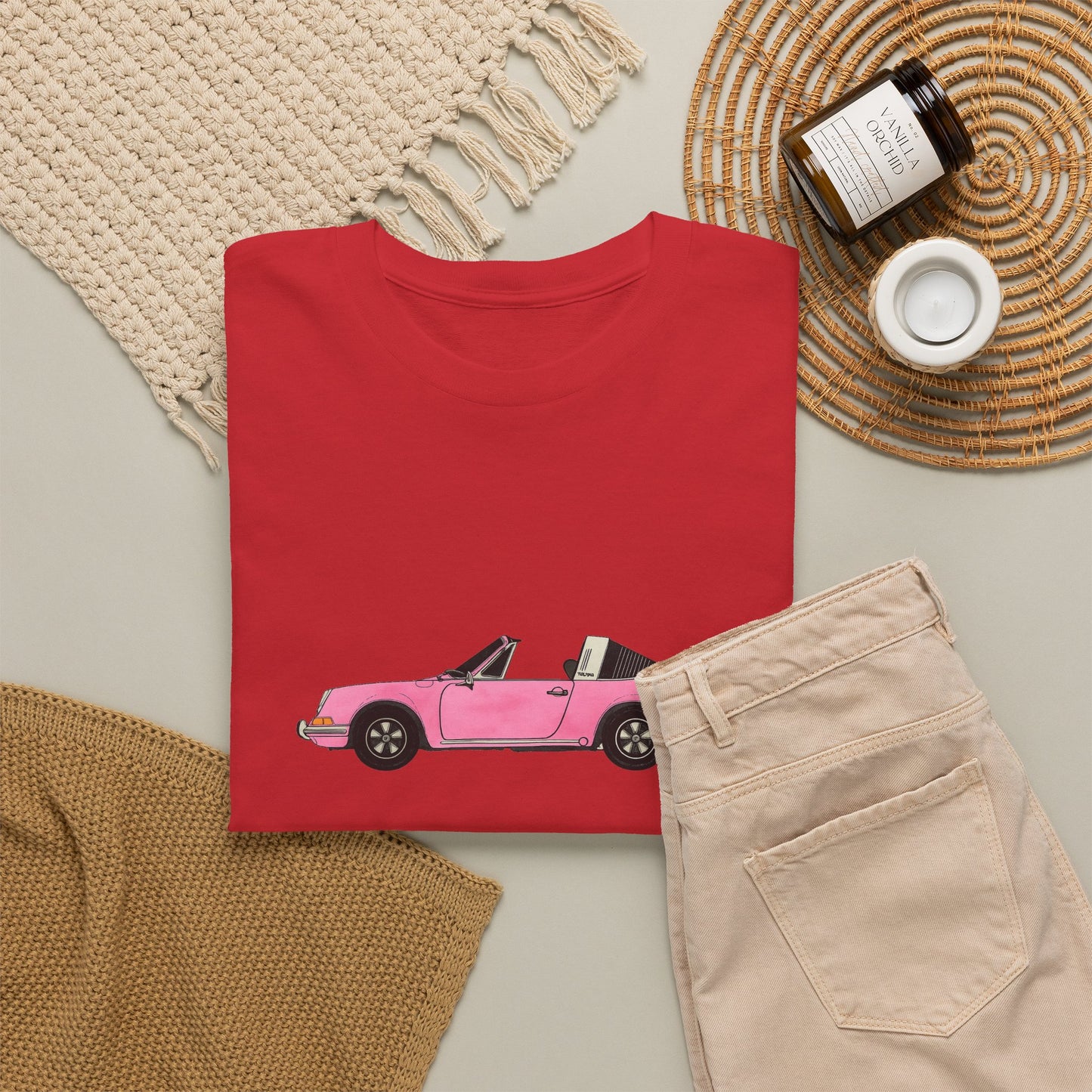 Classic Pink Convertible Car Tee