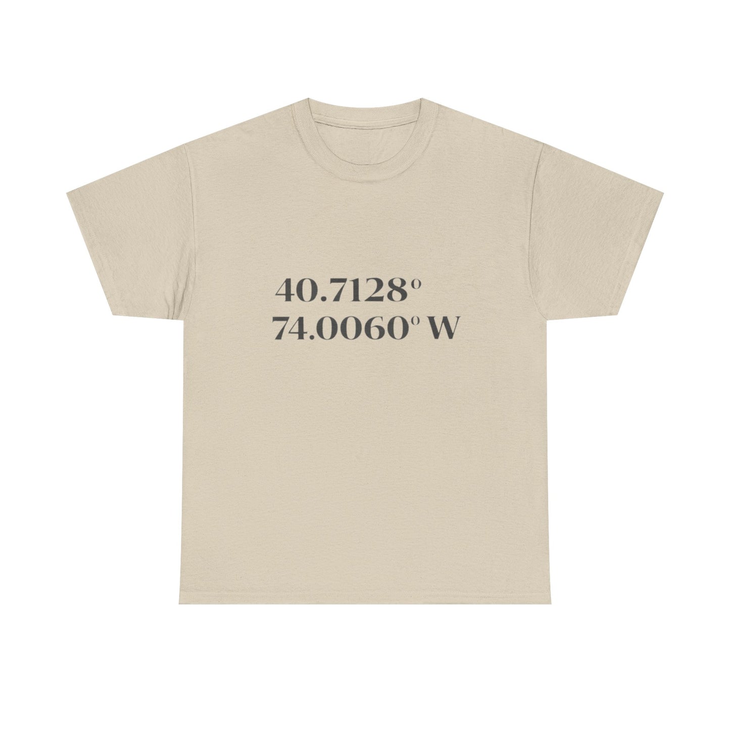 Coordinates Tee — 40.7128 N 74.0060 W Minimalist NYC T-Shirt