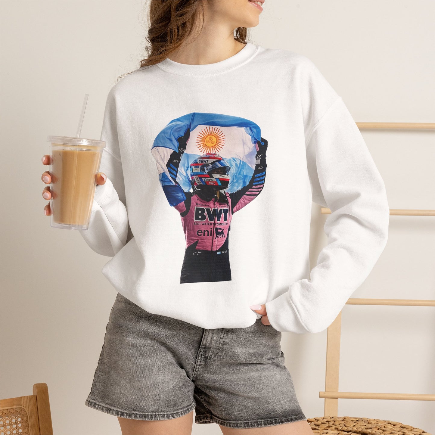Franco Colapinto With Argentinian Flag Crewneck Sweatshirt