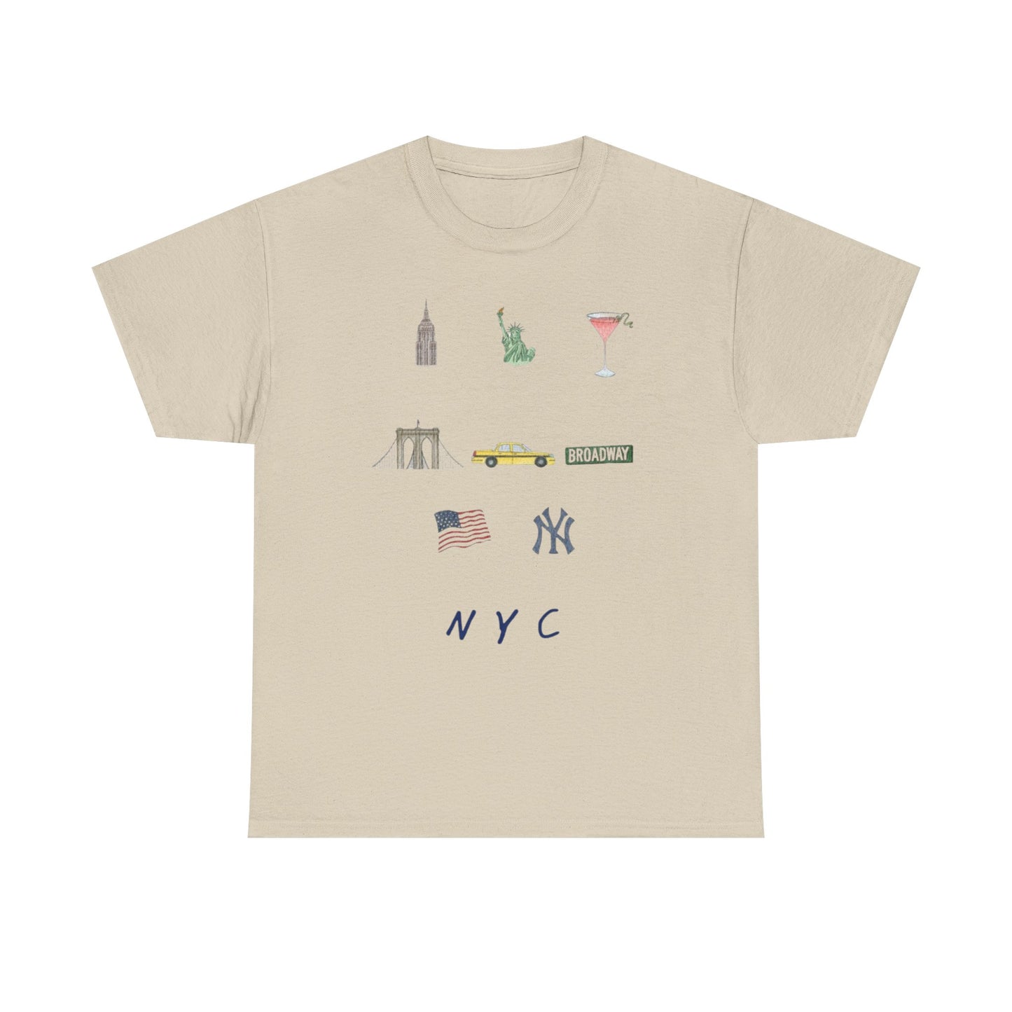 NYC Icons T-Shirt — Minimal New York City Landmarks Tee