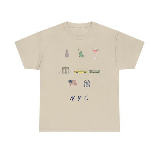 NYC Icons T-Shirt — Minimal New York City Landmarks Tee
