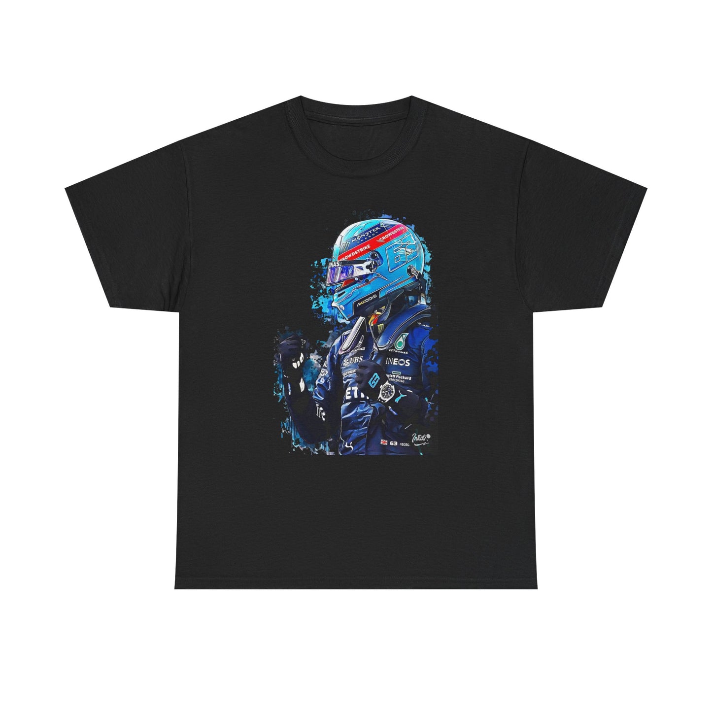 George Russell Race Helmet Driver illustration T-Shirt