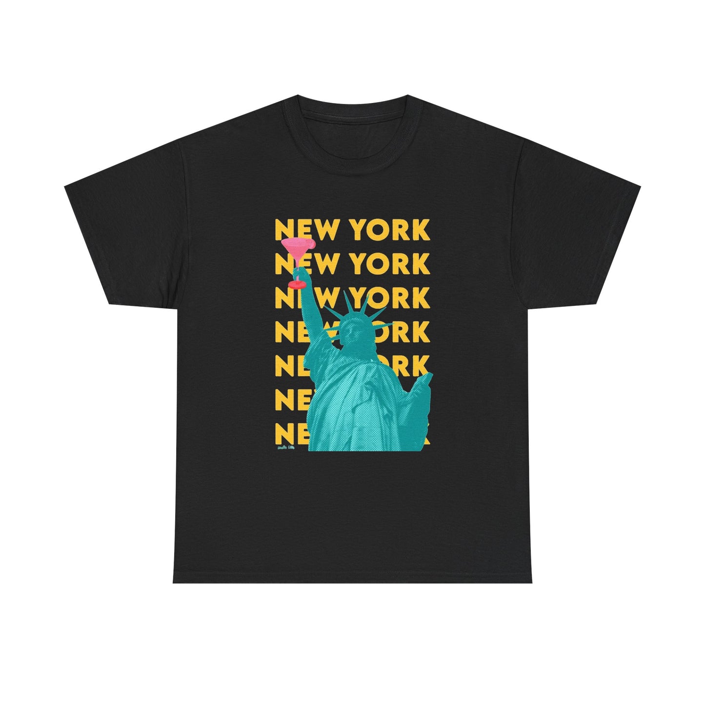 Liberty Statue Pop Art Tee | New York repeat text, Statue of Liberty graphic