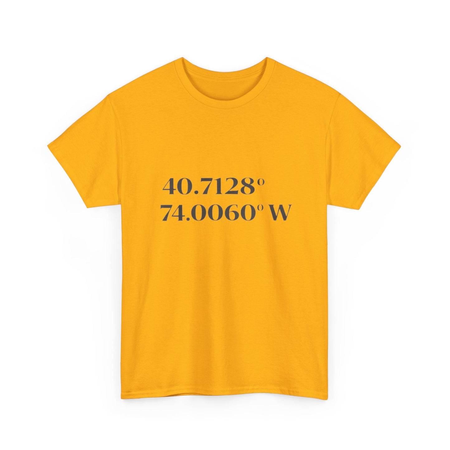 Coordinates Tee — 40.7128 N 74.0060 W Minimalist NYC T-Shirt