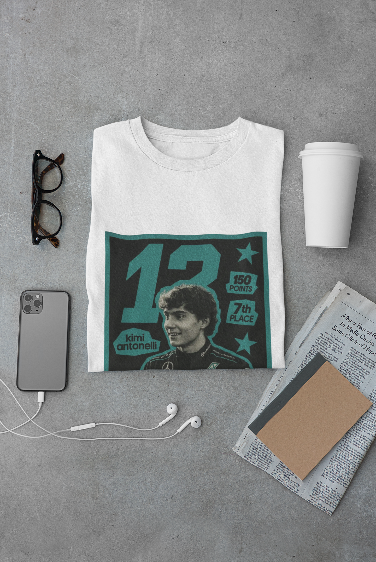Kimi Antonelli Racing Driver Poster Tee | Motorsport Graphic Shirt
