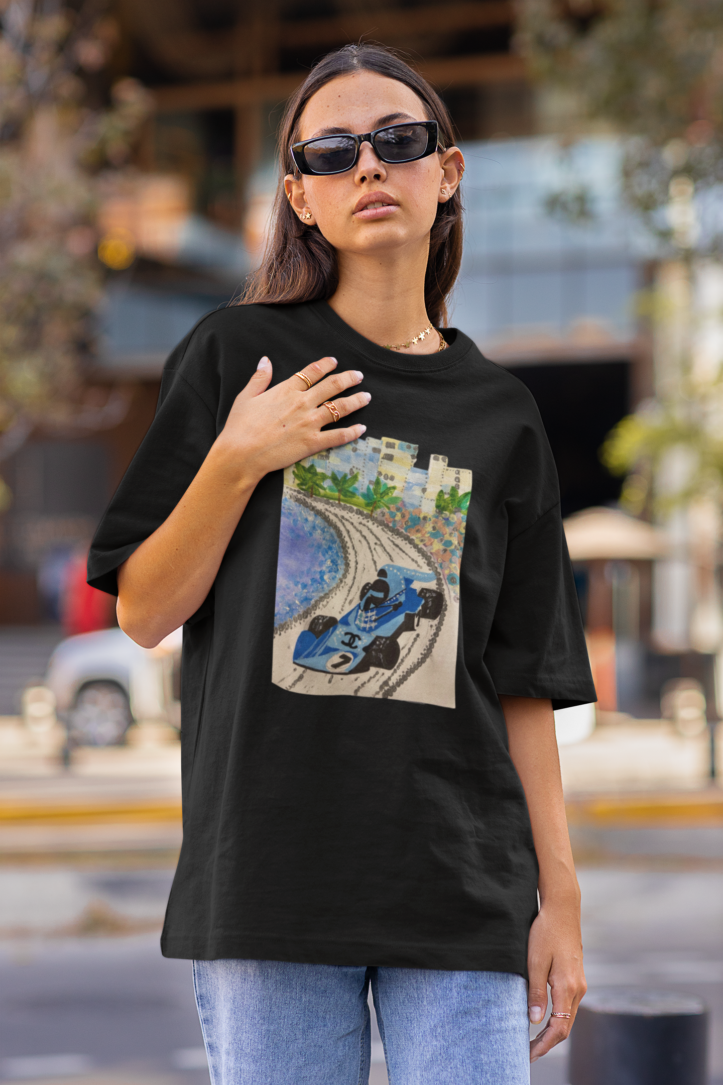 Retro tričko F1 Monako | Ilustrace Vintage Beach Drive