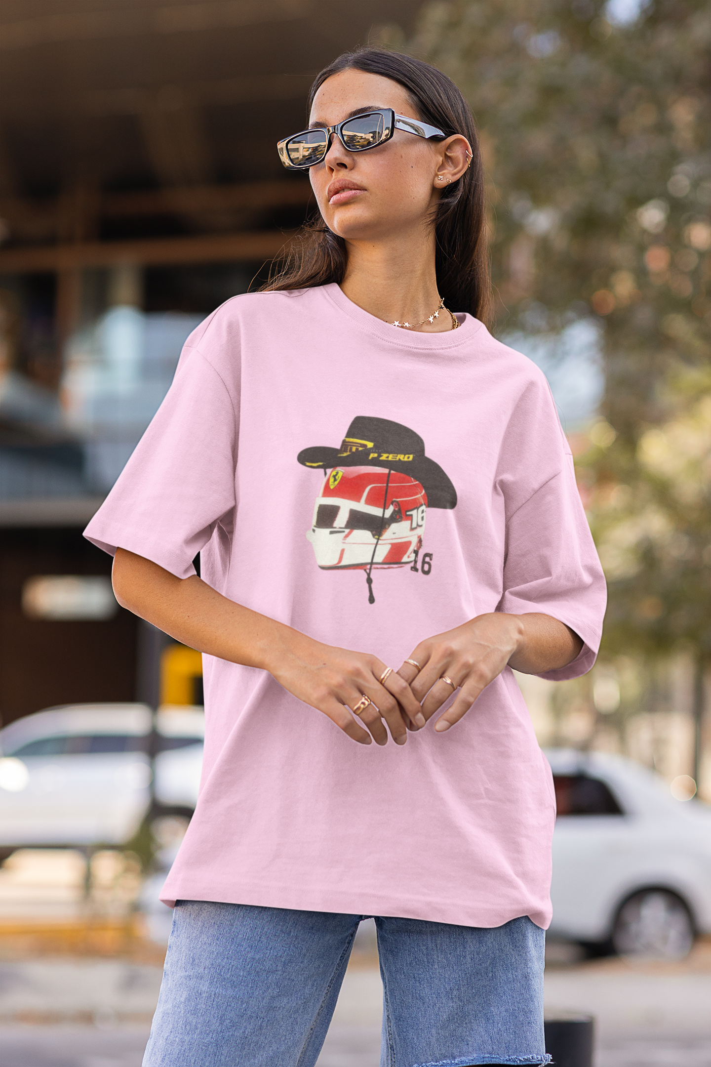 Cowboy Hat Leclerc Inspired Helmet T-Shirt