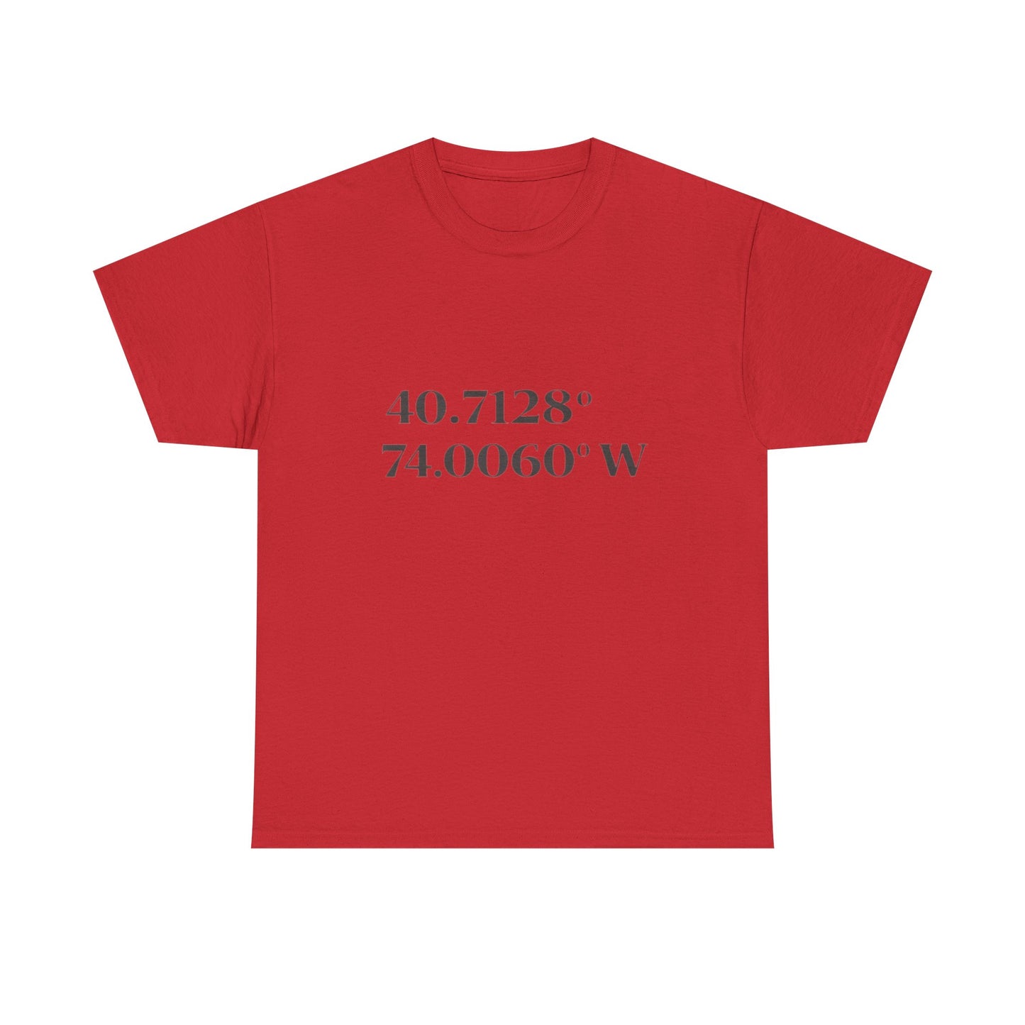 Coordinates Tee — 40.7128 N 74.0060 W Minimalist NYC T-Shirt