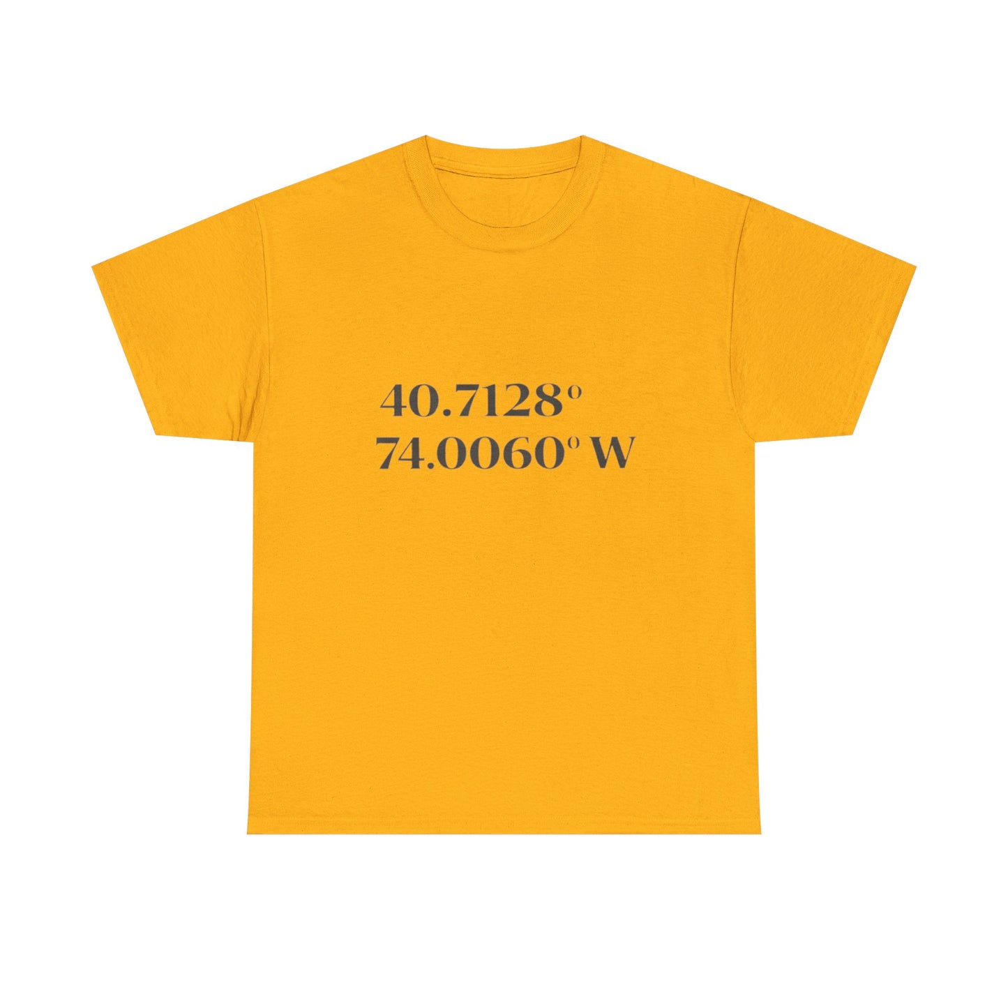Coordinates Tee — 40.7128 N 74.0060 W Minimalist NYC T-Shirt