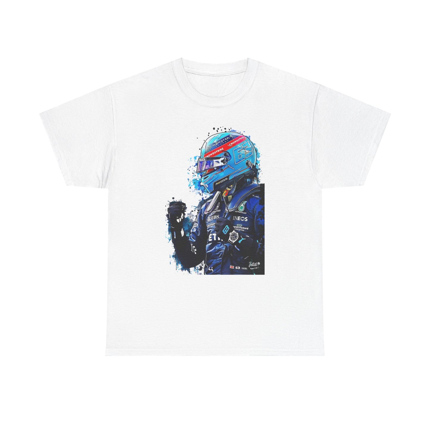 George Russell Race Helmet Driver illustration T-Shirt