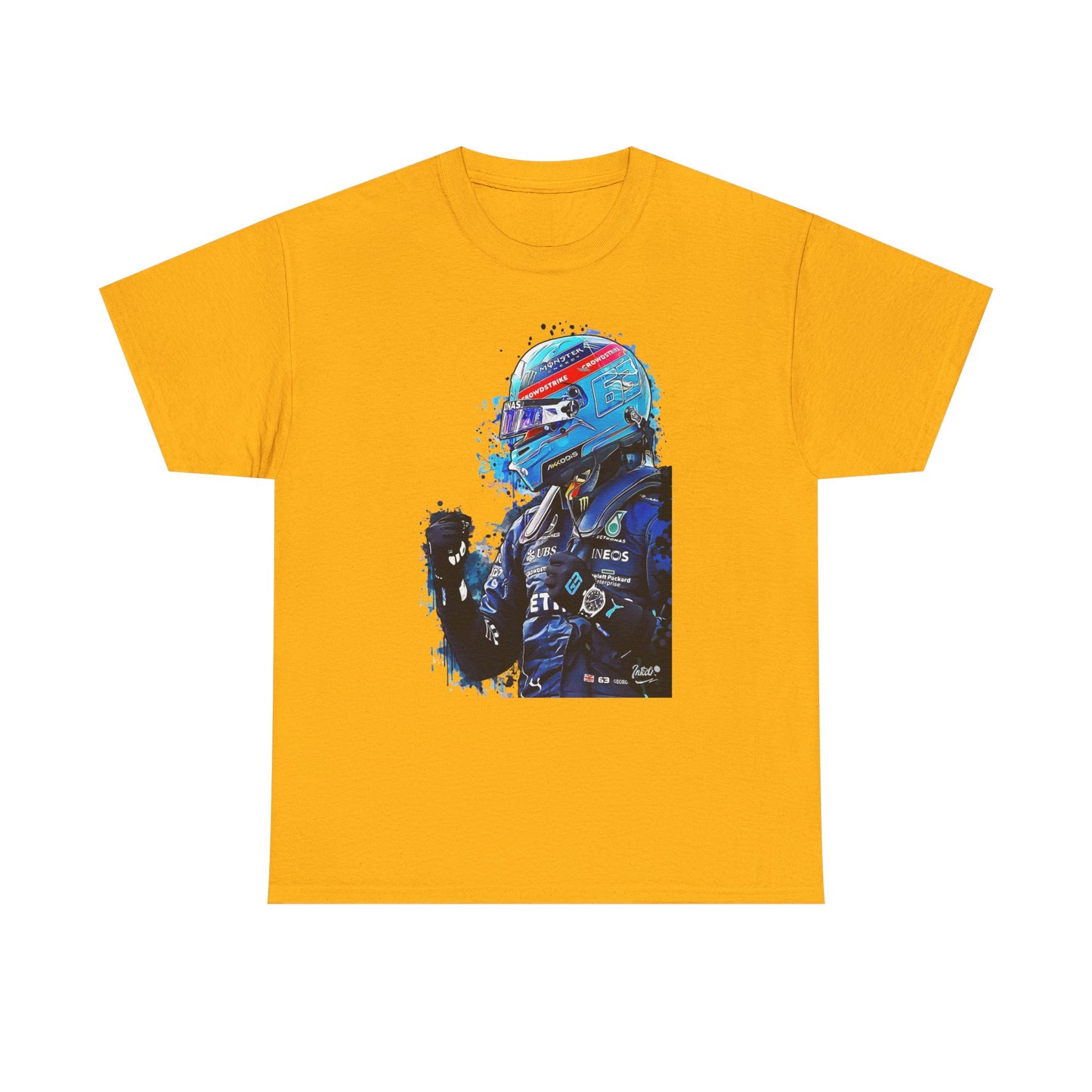 George Russell Race Helmet Driver illustration T-Shirt