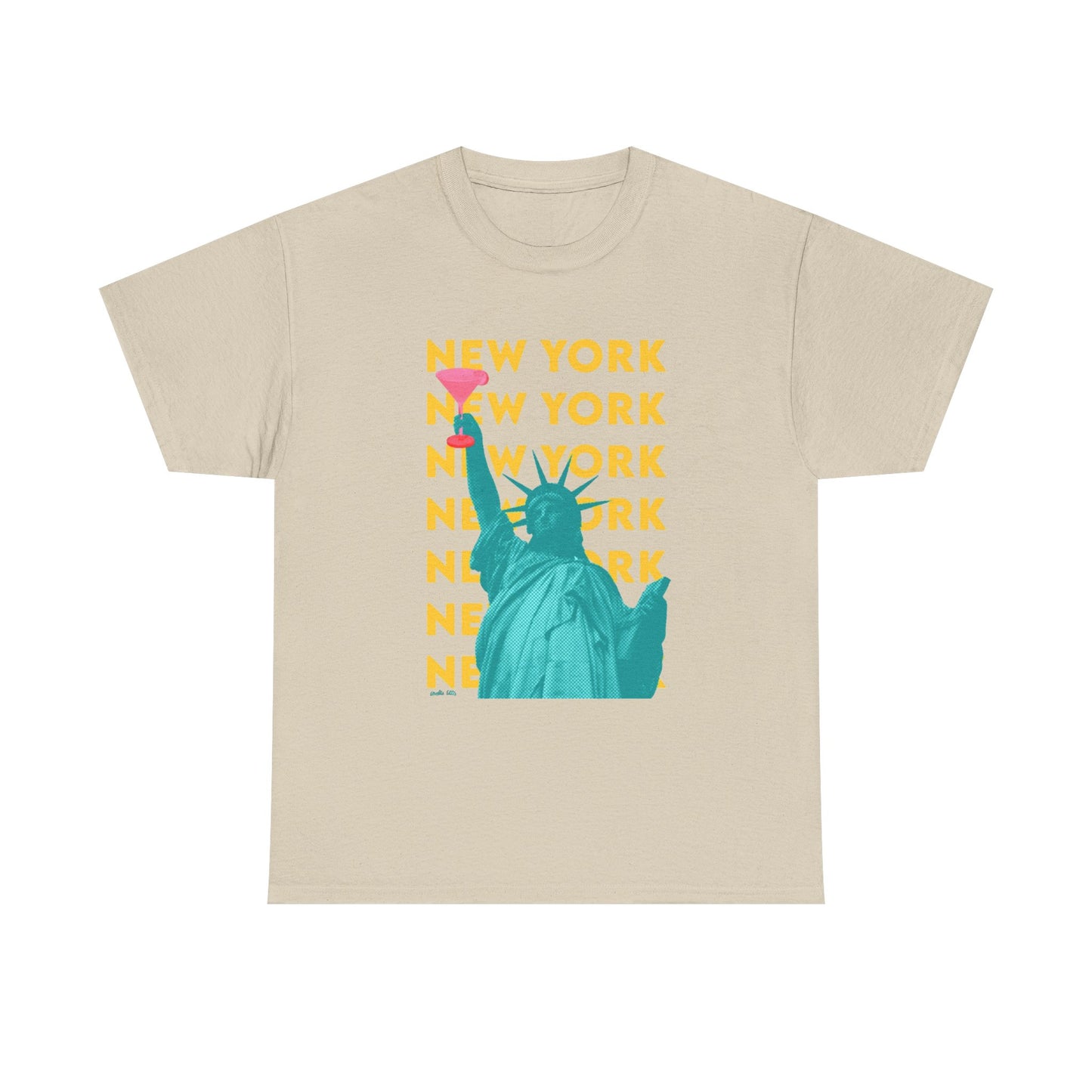 Liberty Statue Pop Art Tee | New York repeat text, Statue of Liberty graphic