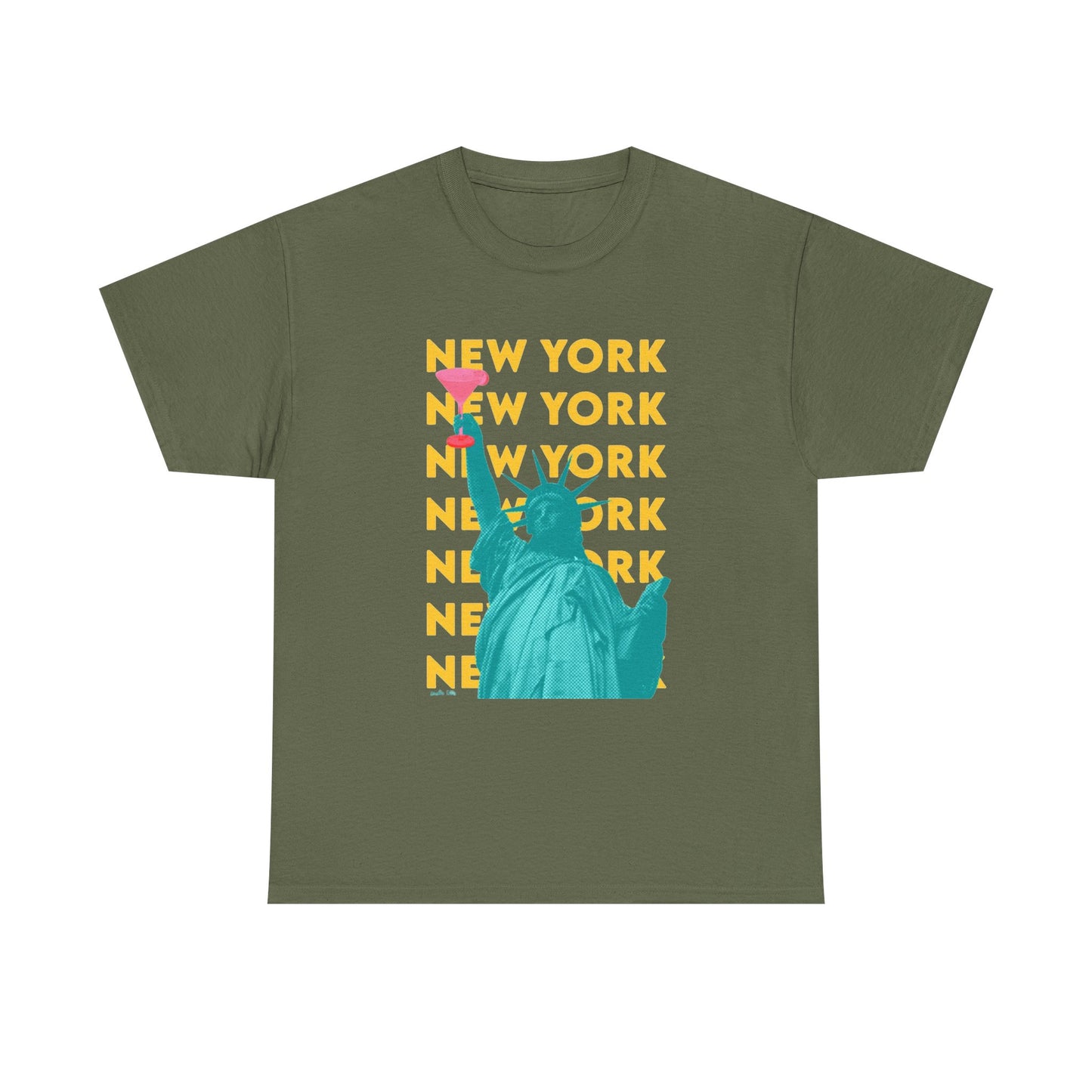 Liberty Statue Pop Art Tee | New York repeat text, Statue of Liberty graphic