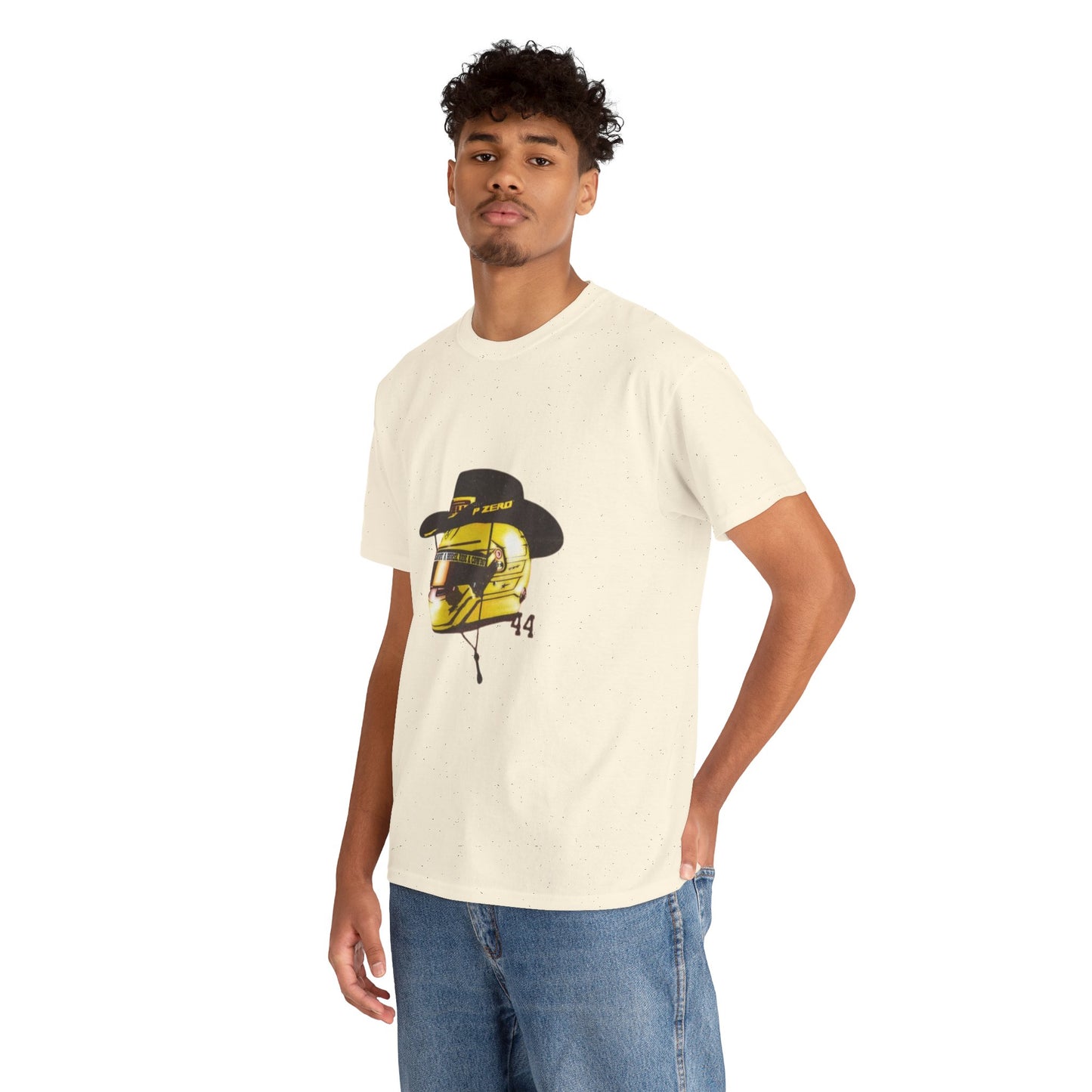Lewis Hamilton 44 with Cowboy Hat Tee | Motorsport Western Helmet T-Shirt