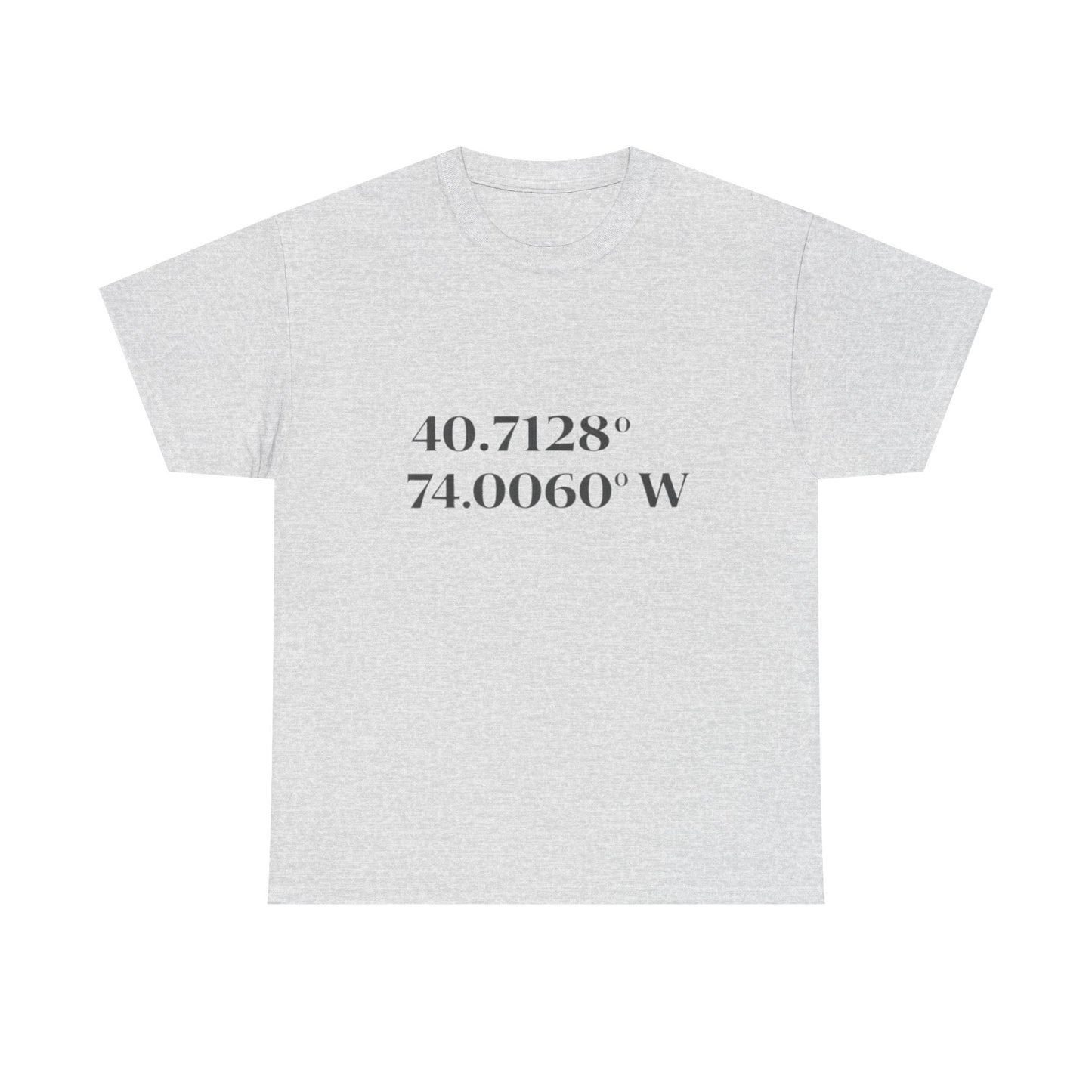 Coordinates Tee — 40.7128 N 74.0060 W Minimalist NYC T-Shirt