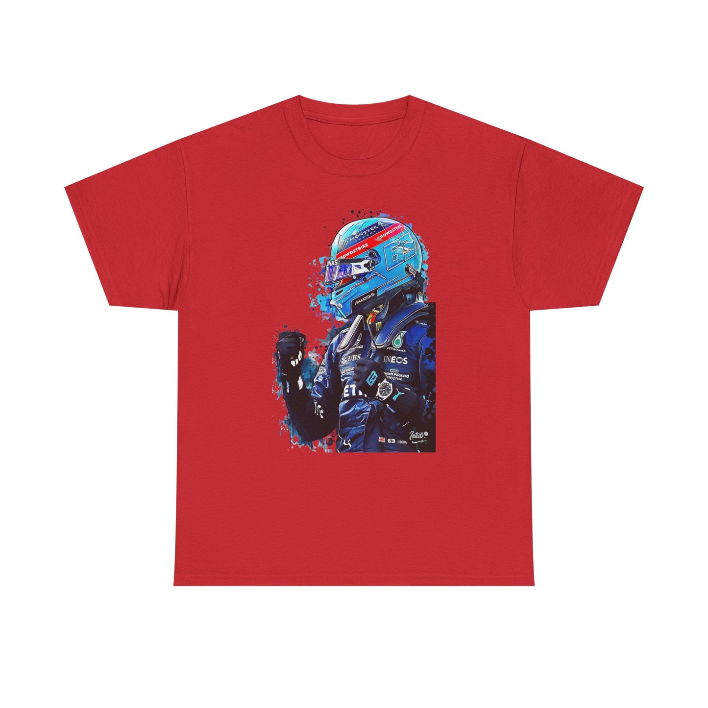 George Russell Race Helmet Driver illustration T-Shirt