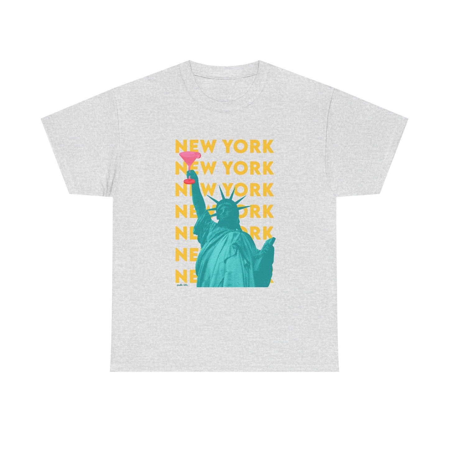 Liberty Statue Pop Art Tee | New York repeat text, Statue of Liberty graphic