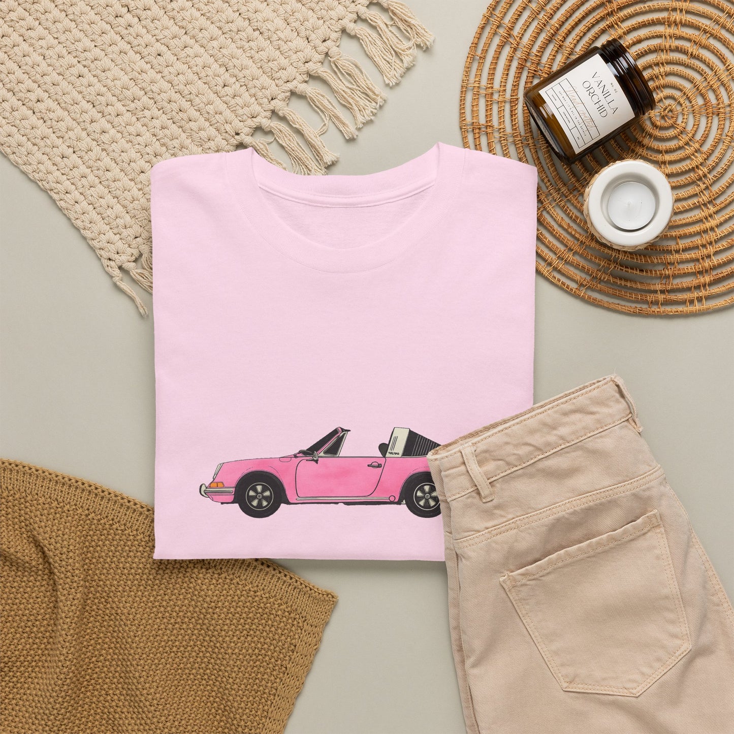 Classic Pink Convertible Car Tee