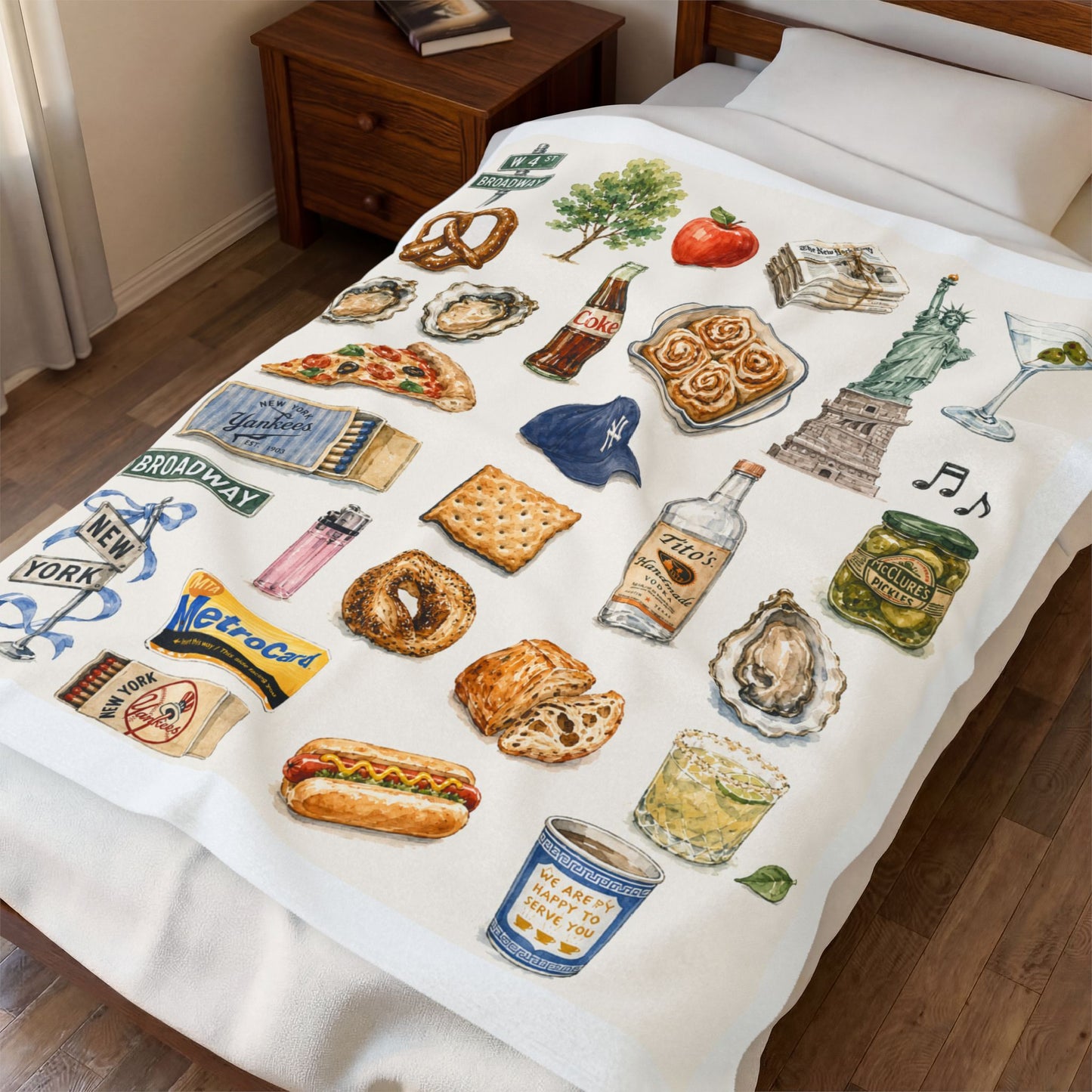 New York Icons Velveteen Plush Blanket