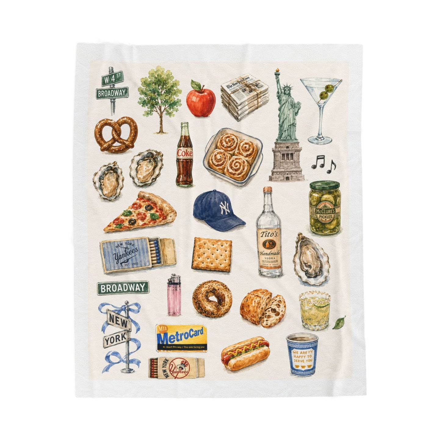 New York Icons Velveteen Plush Blanket