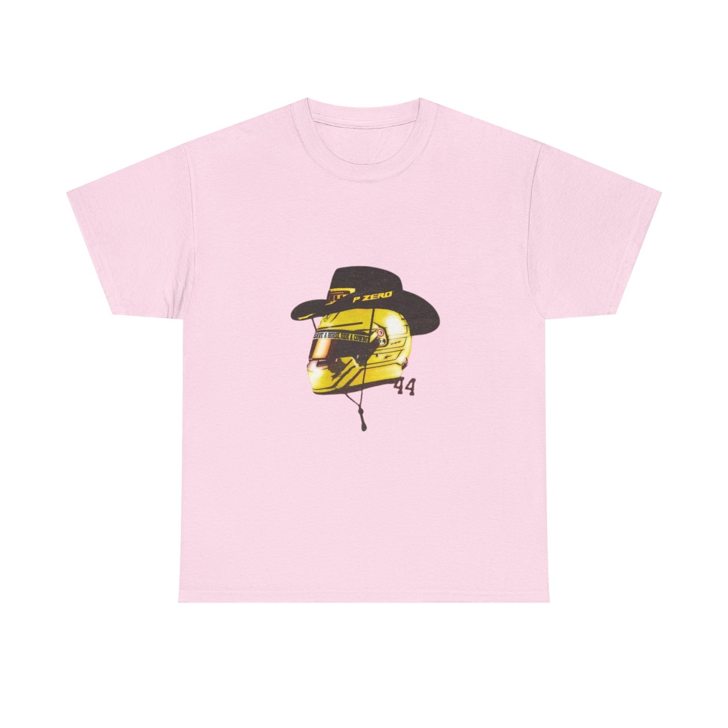 Lewis Hamilton 44 with Cowboy Hat Tee | Motorsport Western Helmet T-Shirt
