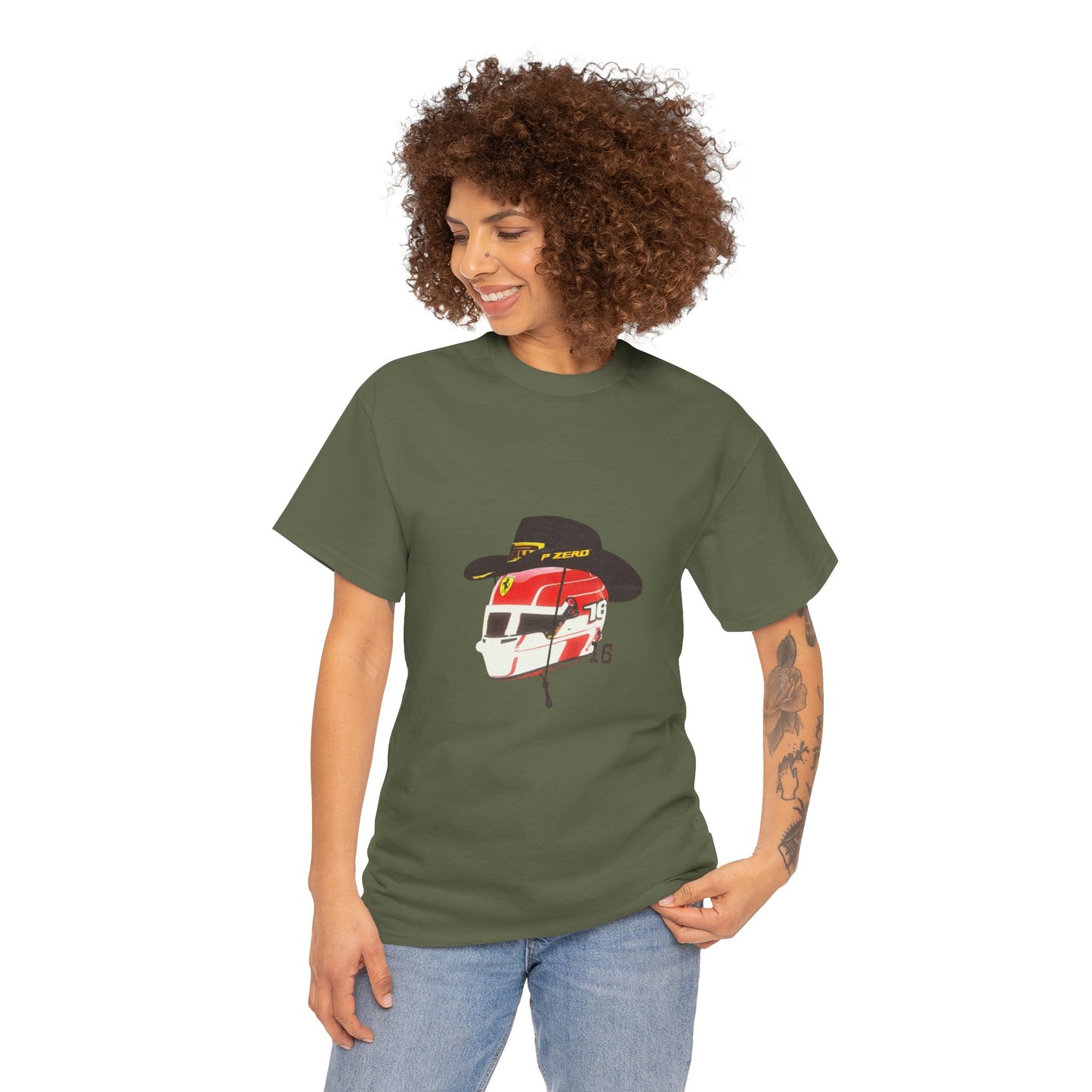 Cowboy Hat Leclerc Inspired Helmet T-Shirt