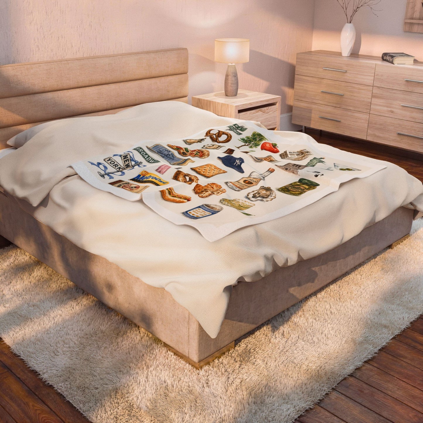 New York Icons Velveteen Plush Blanket